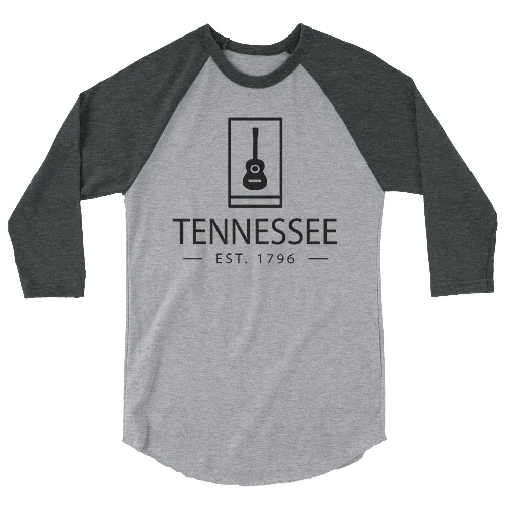 Tennessee 3/4 Sleeve Raglan Shirt - Established, Tennessee raglan shirt, Tennessee shirt with 3/4 sleeves, Tennessee shirt - Est