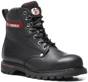 V12 Footwear V1235 Boulder Black Hide Derby Boot