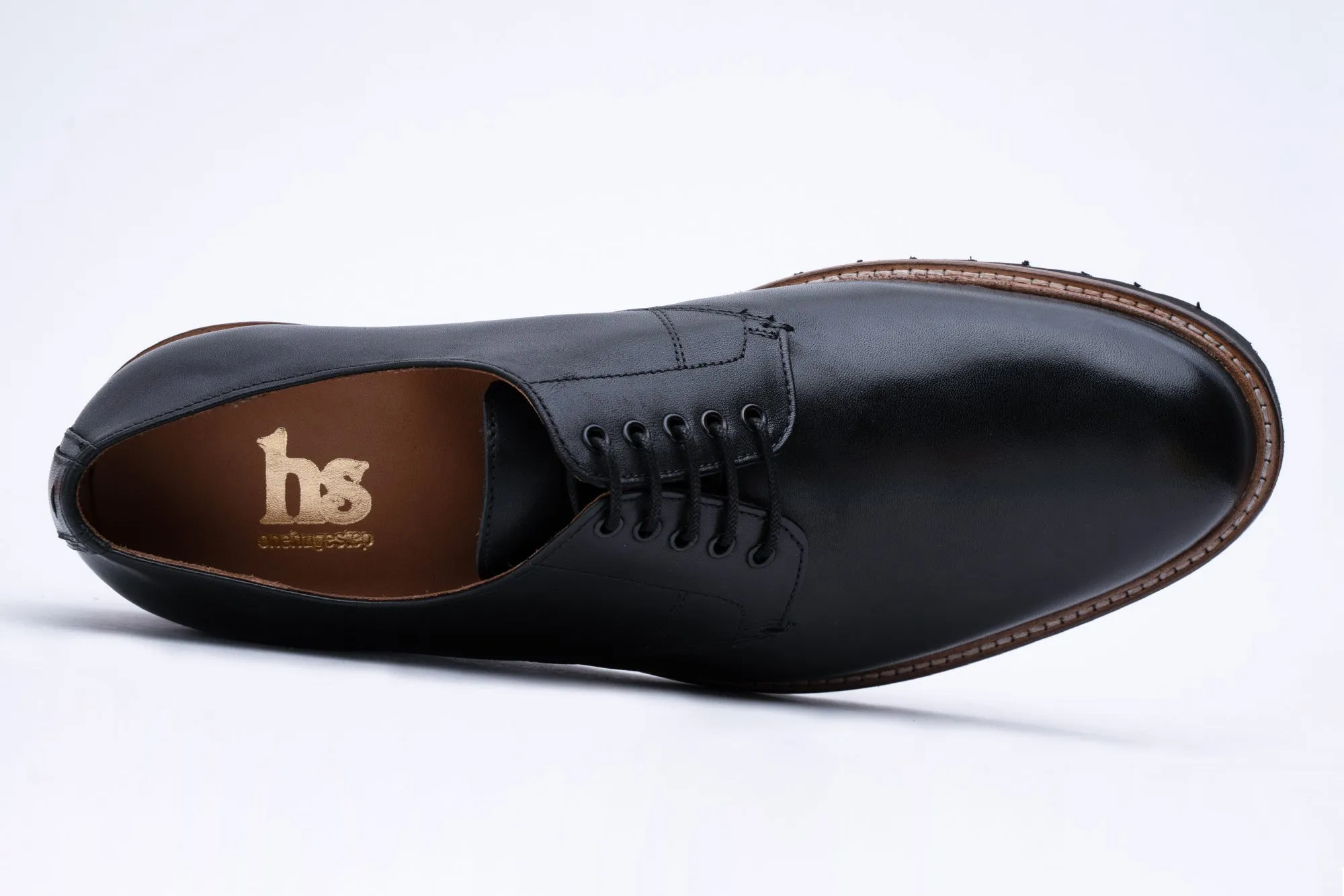 Vamp Derby - Black Plain: Result - Vamp Derby shoes in plain black