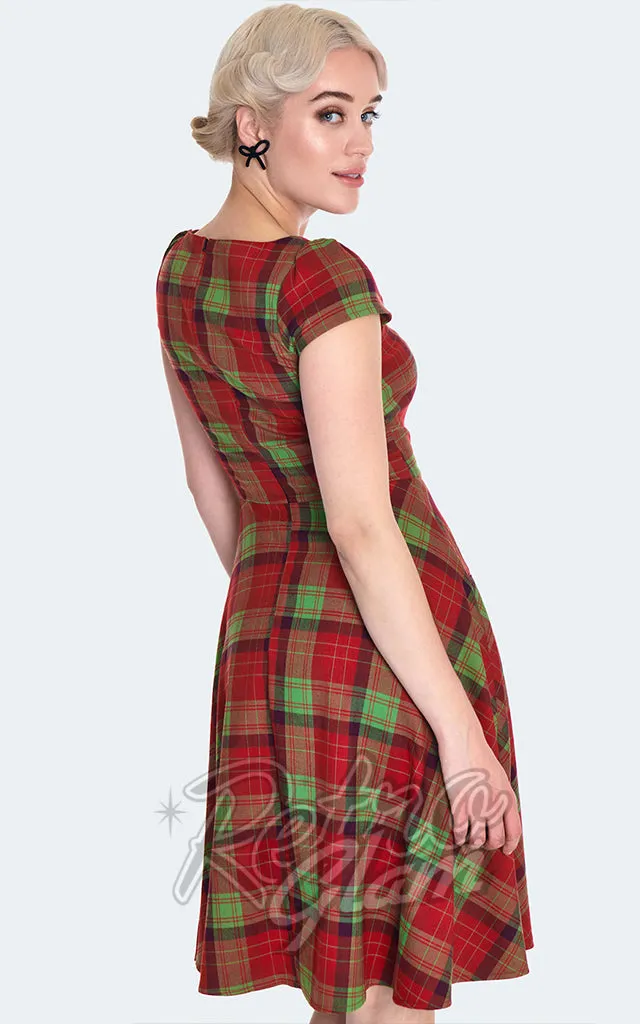 Voodoo Vixen Crossover Neckline Plaid Dress