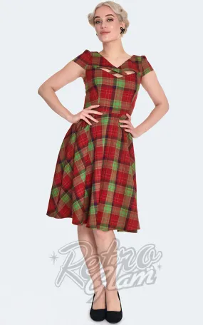 Voodoo Vixen Crossover Neckline Plaid Dress