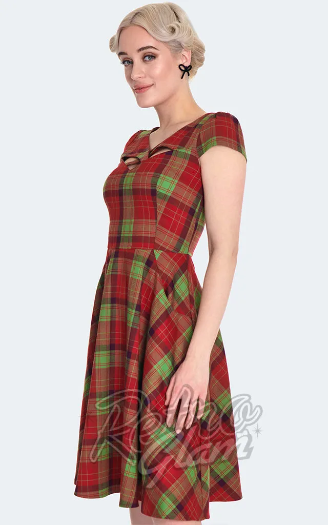 Voodoo Vixen Crossover Neckline Plaid Dress