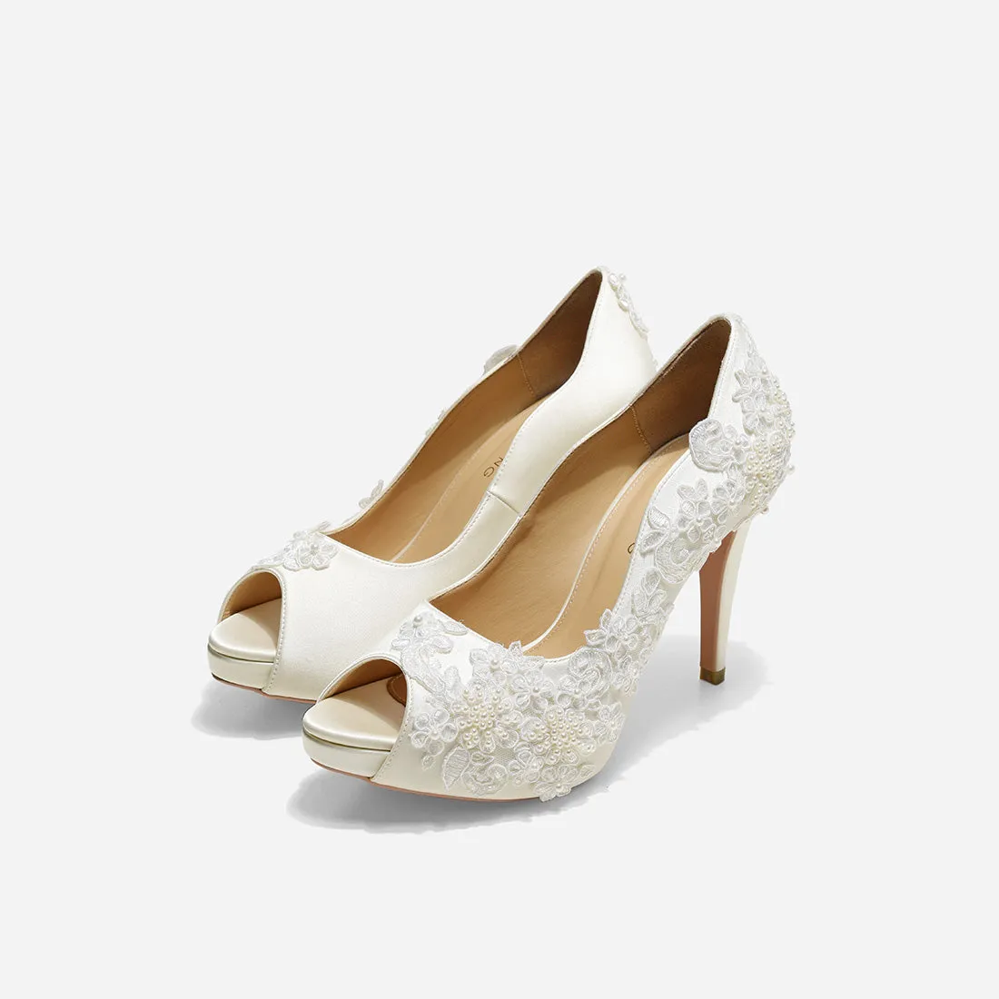 White lace wedding pumps: Rosie V2 description, features, and shop now