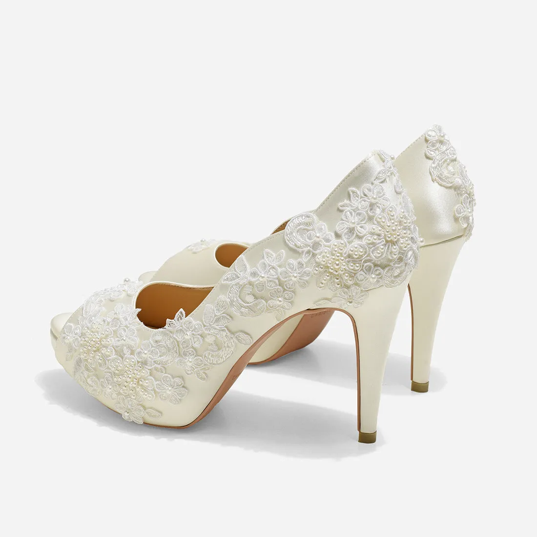 White lace wedding pumps: Rosie V2 description, features, and shop now