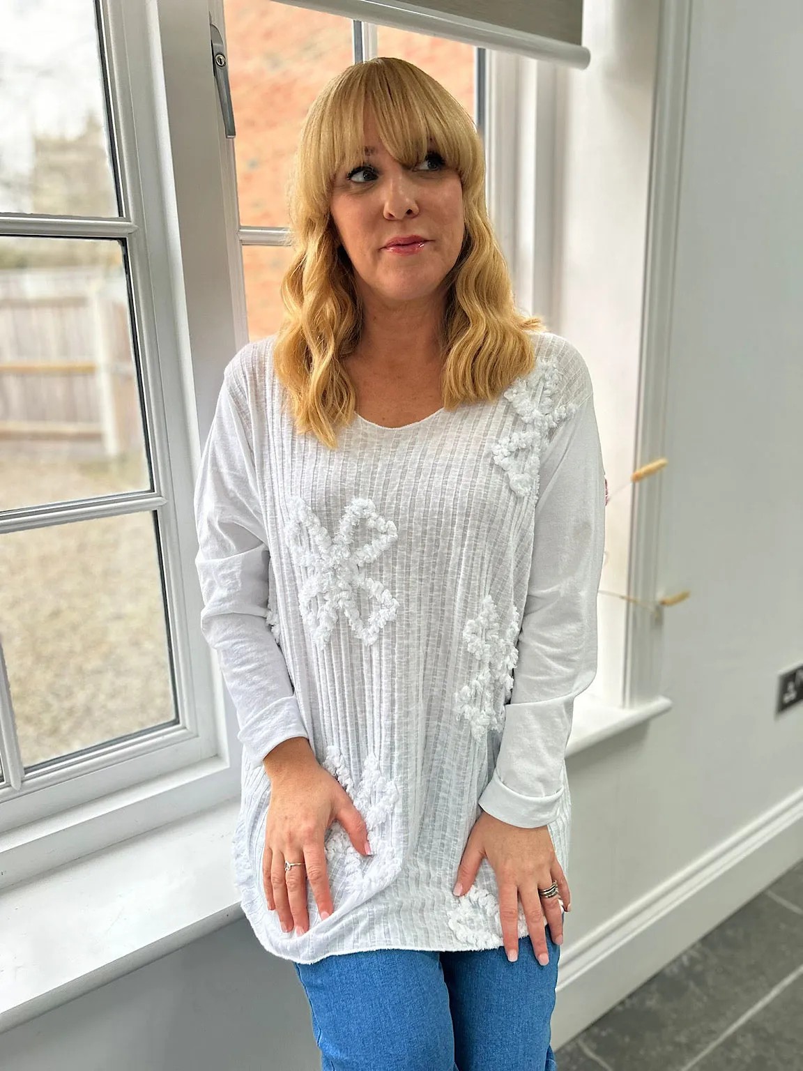 White Ribbed Clover Top Maisie - Buy Online Today