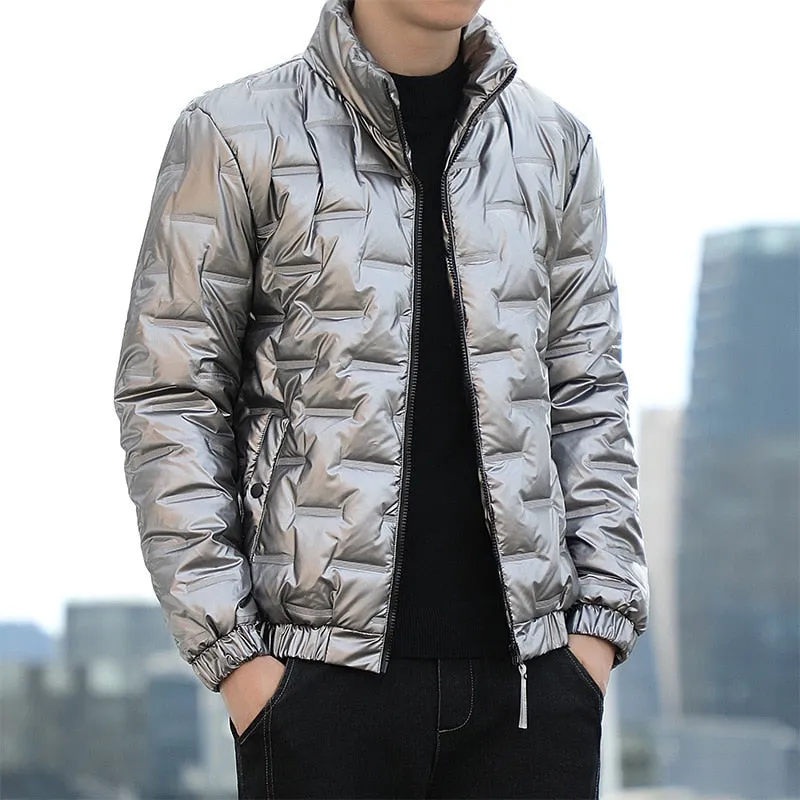 Winter Men's Loose Fit Hooded Jacket with Windproof Full Sleeves