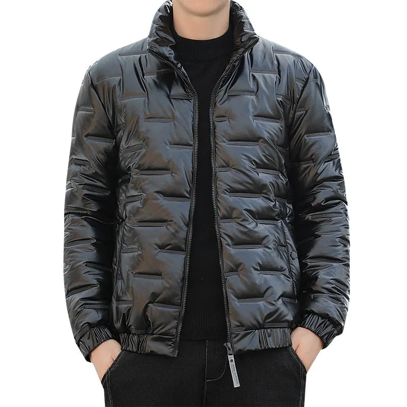 Winter Men's Loose Fit Hooded Jacket with Windproof Full Sleeves