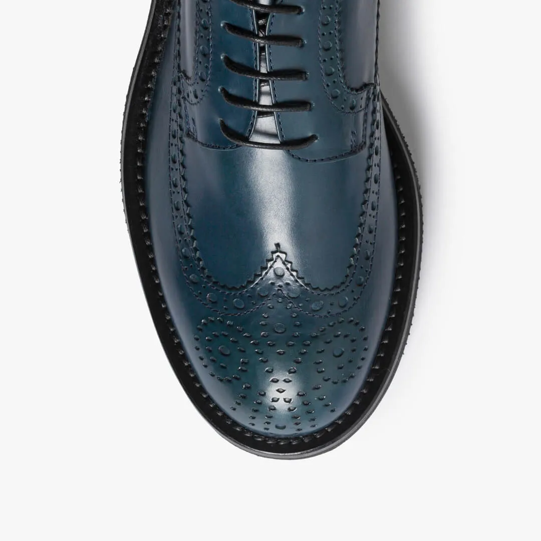 Women's leather brogue derby