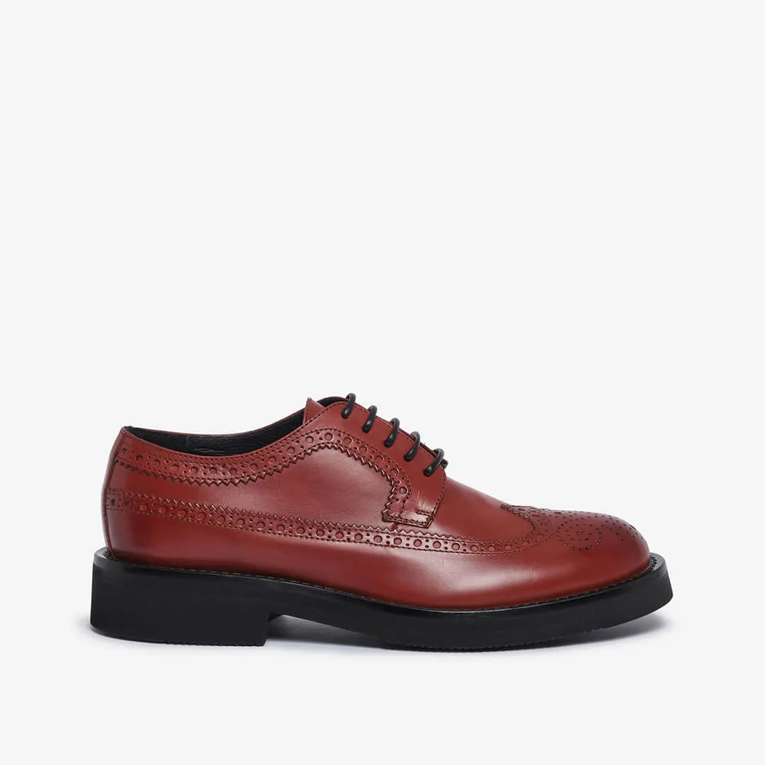 Women's leather brogue derby