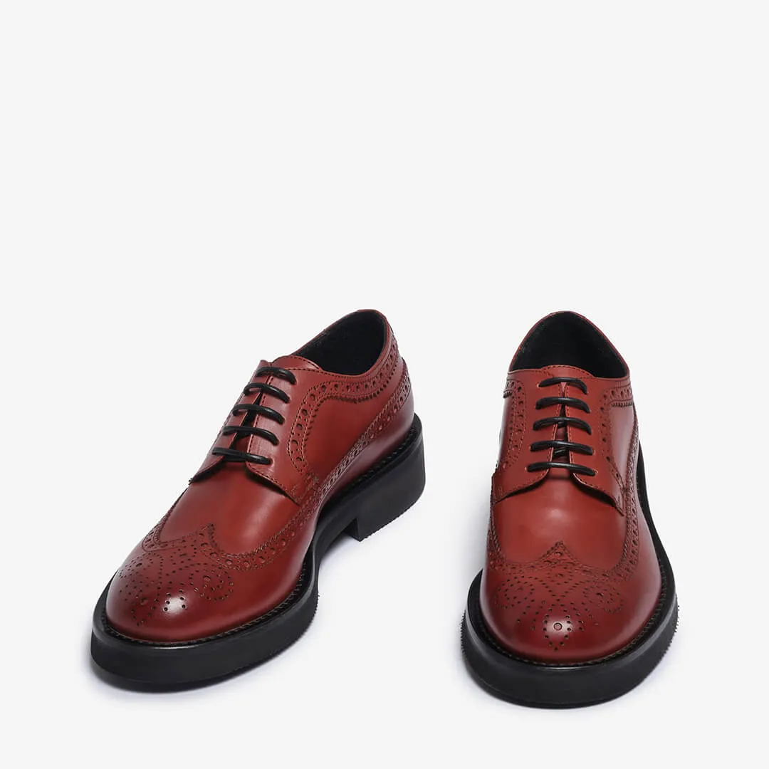 Women's leather brogue derby