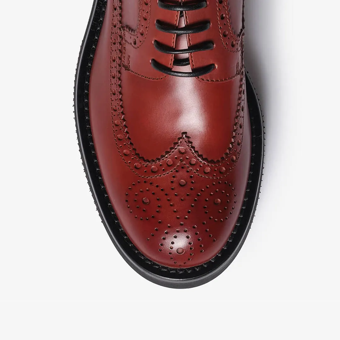 Women's leather brogue derby