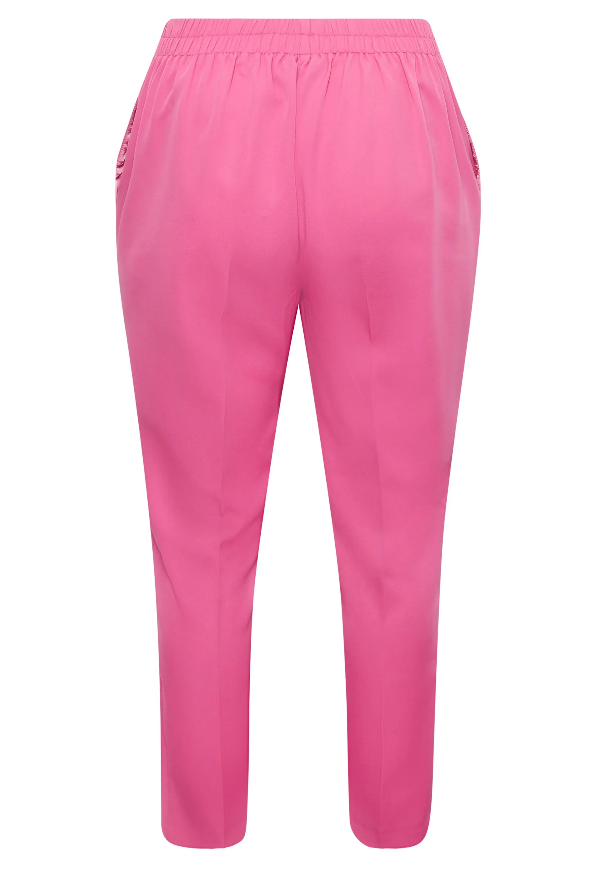 YOURS Curve Bright Pink Darted Waist Tapered Trousers