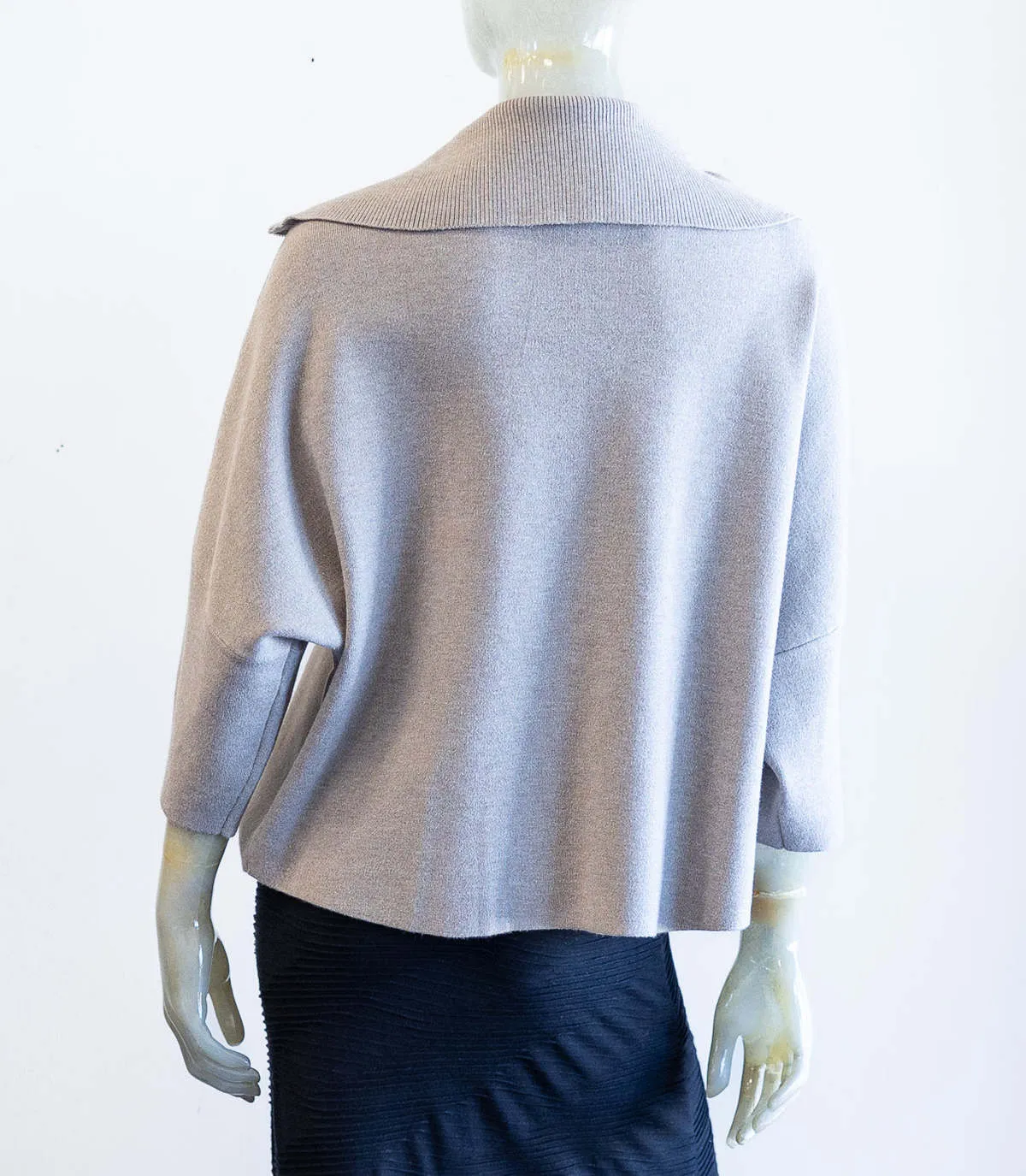 Zip Neck Sweater - Neutrals